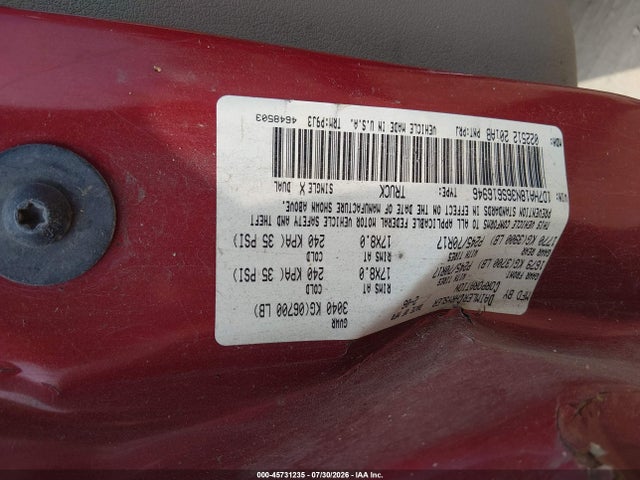 45731235 :رقم المزاد ، 1D7HA18N36S616946 vin ، 2006 Dodge Ram 1500 St مزاد بيع