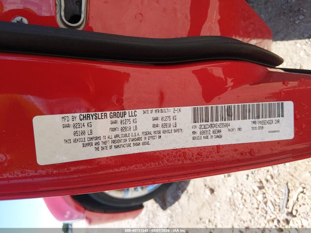 45731345 :رقم المزاد ، 2C3CDXBGXEH235064 vin ، 2014 Dodge Charger Se مزاد بيع