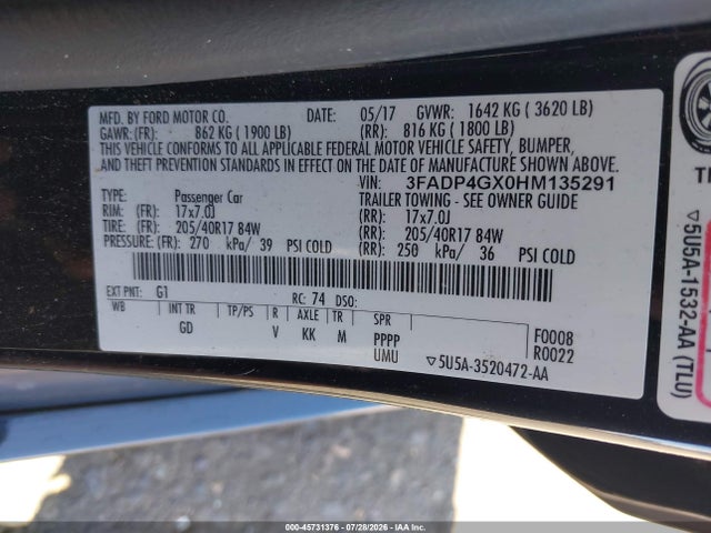 Ford FIESTA ST 2017 3FADP4GX0HM135291 Image 9