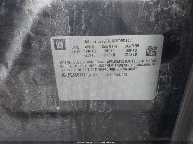 Продаж на аукціоні авто 2015 Chevrolet Cruze Ltz, vin: 1G1PG5SB4F7192618, номер лоту: 45731429