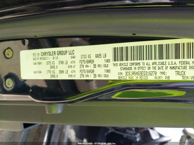 RAM 1500 Express 2014 3C6JR6AG3EG316270 Image 9