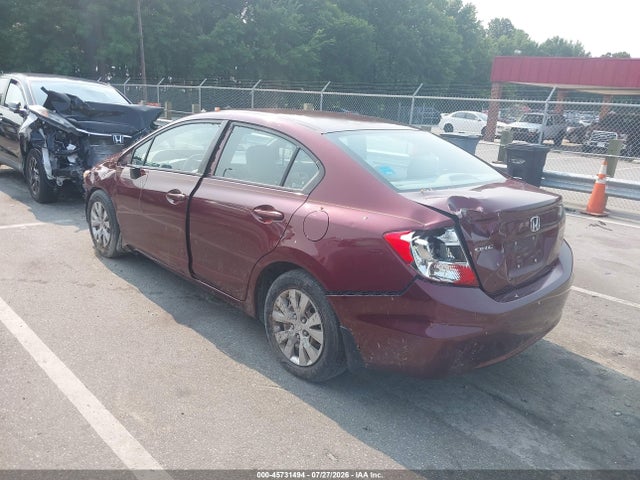 2012 Honda Civic Lx მანქანა იყიდება აუქციონზე, vin: 2HGFB2F51CH574885, აუქციონის ნომერი: 45731494