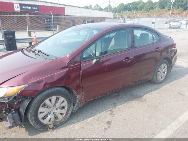 2012 Honda Civic Lx მანქანა იყიდება აუქციონზე, vin: 2HGFB2F51CH574885, აუქციონის ნომერი: 45731494