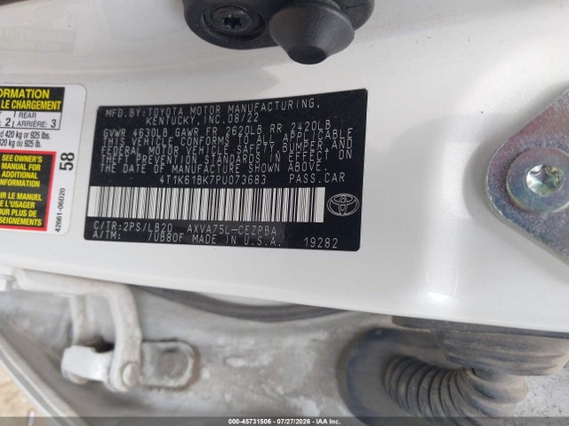 45731506 :رقم المزاد ، 4T1K61BK7PU073683 vin ، 2023 Toyota Camry Xse Awd مزاد بيع
