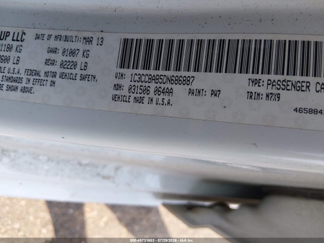 Aukcja sprzedaży 2013 Chrysler 200 Lx, vin: 1C3CCBAB5DN686887, numer aukcji: 45731683