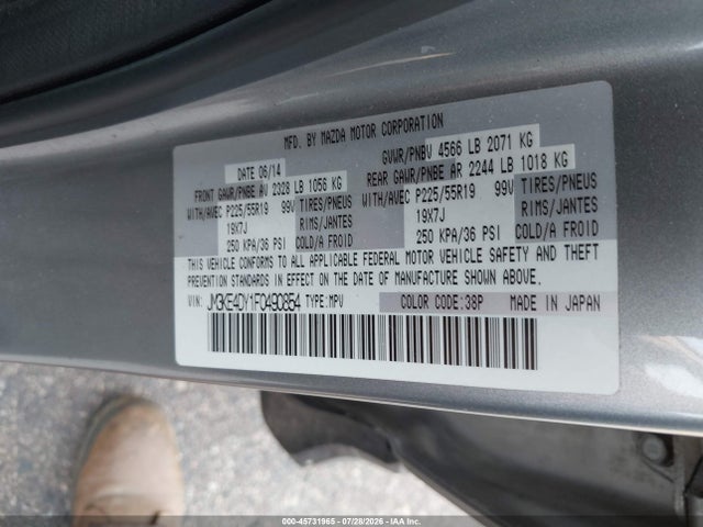 Продаж на аукціоні авто 2015 Mazda Cx-5 Grand Touring, vin: JM3KE4DY1F0490854, номер лоту: 45731965