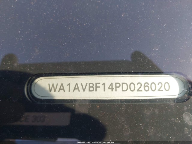 Aukcja sprzedaży 2023 Audi Q8 Premium 55 Tfsi Quattro Tiptronic, vin: WA1AVBF14PD026020, numer aukcji: 45731987