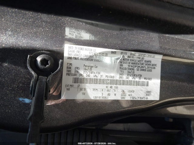 Ford FOCUS SE 2015 1FADP3K26FL351036 Image 9