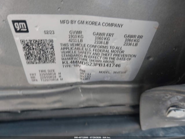 45732085 :رقم المزاد ، KL4MMDS23PB141746 vin ، 2023 Buick Encore Gx Select Fwd مزاد بيع