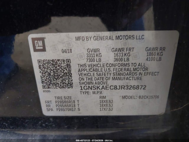 Chevrolet Tahoe Ls 2018 1GNSKAEC8JR326872 Image 8