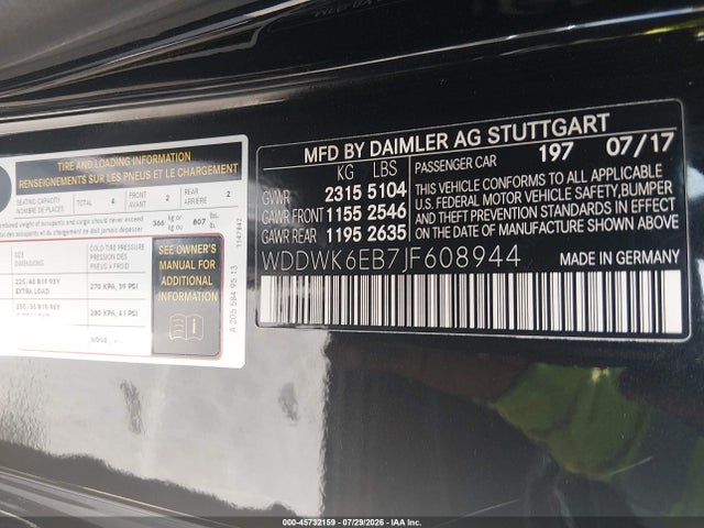 Aukcja sprzedaży 2018 Mercedes-benz Amg C 43 4matic, vin: WDDWK6EB7JF608944, numer aukcji: 45732159