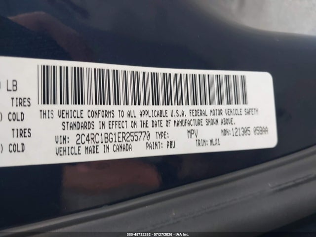 Продажа на аукционе авто 2014 Chrysler Town & Country Touring, vin: 2C4RC1BG1ER255770, номер лота: 45732292