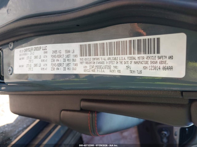 45732300 :رقم المزاد ، 1C4PJMBS9EW187292 vin ، 2014 Jeep Cherokee Trailhawk مزاد بيع