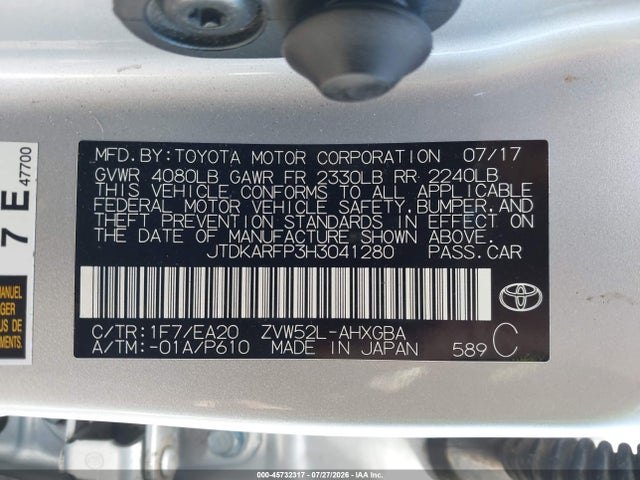 Toyota Prius Prime Premium 2017 JTDKARFP3H3041280 Image 9