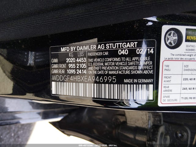 WDDGF4HBXEA946995 Mercedes-Benz C 250 Sport