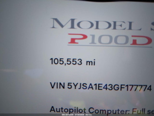 Tesla MODEL S 2016 5YJSA1E43GF177774 Image 16