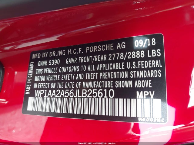 WP1AA2A56JLB25610 Porsche Macan