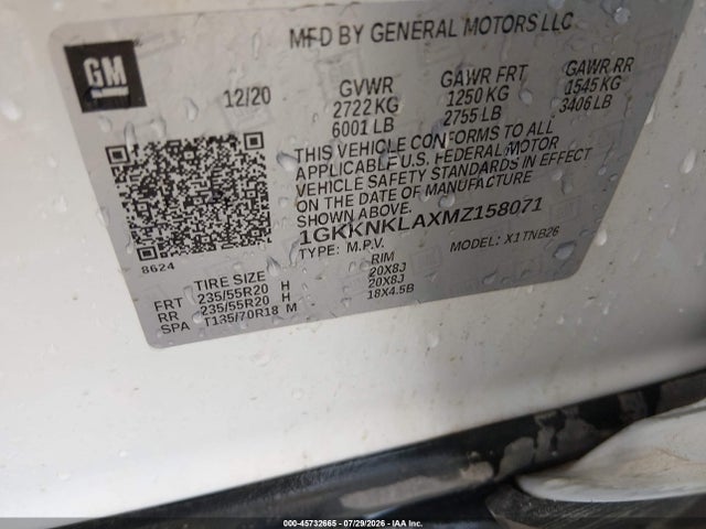 GMC Acadia Fwd Sle 2021 1GKKNKLAXMZ158071 Image 9