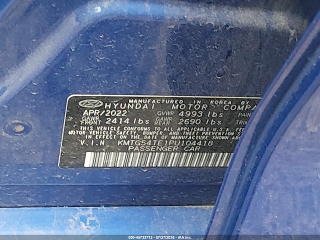 45732713 :رقم المزاد ، KMTG54TE1PU104418 vin ، 2023 Genesis G70 3.3t Awd مزاد بيع