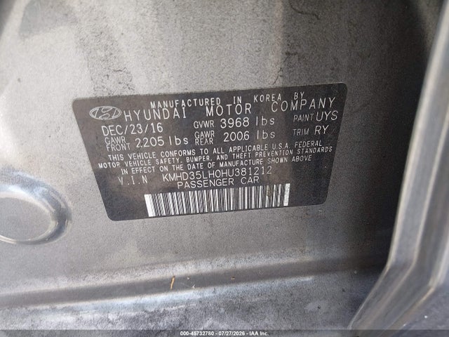 KMHD35LH0HU381212 Hyundai ELANTRA GT