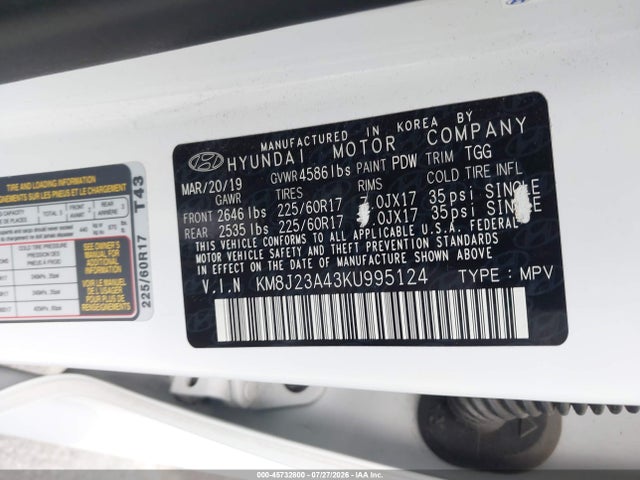Hyundai TUCSON SE 2019 KM8J23A43KU995124 Image 9