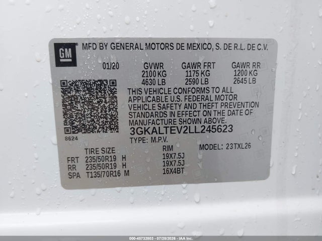 Продаж на аукціоні авто 2020 Gmc Terrain Awd Sle, vin: 3GKALTEV2LL245623, номер лоту: 45732803