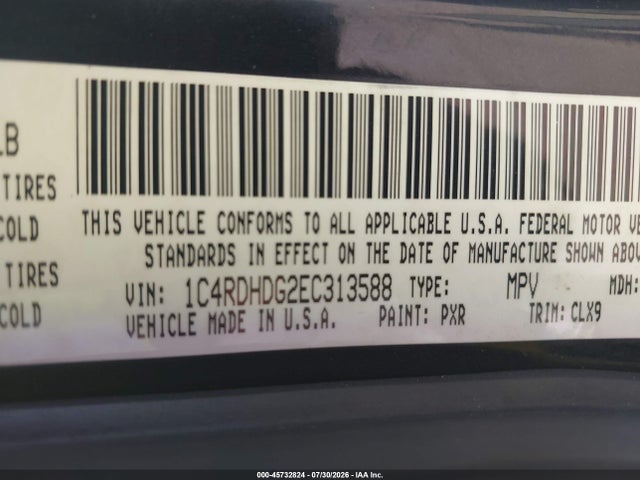 Aukcja sprzedaży 2014 Dodge Durango Limited, vin: 1C4RDHDG2EC313588, numer aukcji: 45732824