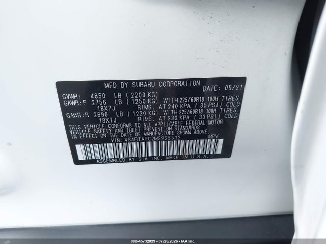 Subaru Outback Touring 2021 4S4BTAPC2M3225512 Image 9