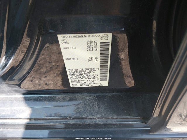 2015 Nissan Altima 2.5 Sv მანქანა იყიდება აუქციონზე, vin: 1N4AL3APXFC282427, აუქციონის ნომერი: 45732858