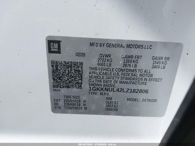GMC Acadia Awd Slt 2020 1GKKNUL42LZ182806 Image 9