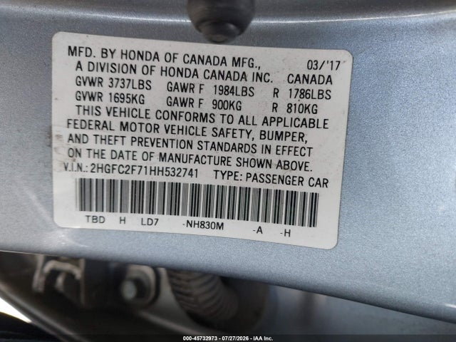 2HGFC2F71HH532741 Honda CIVIC EX