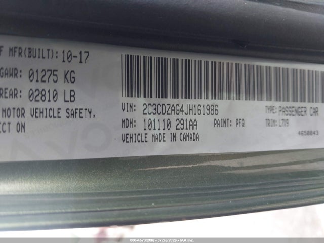 Aukcja sprzedaży 2018 Dodge Challenger Sxt, vin: 2C3CDZAG4JH161986, numer aukcji: 45732998
