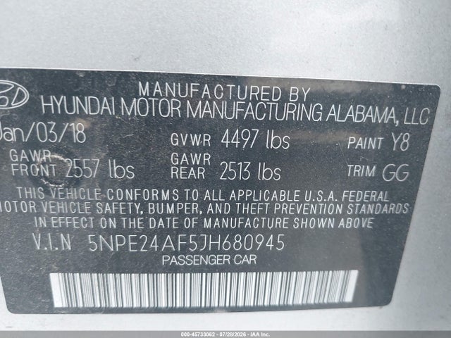Hyundai SONATA SE 2018 5NPE24AF5JH680945 Image 9