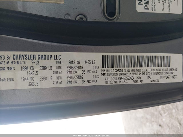 Aukcja sprzedaży 2014 Jeep Patriot Sport, vin: 1C4NJPBA4ED593654, numer aukcji: 45733144