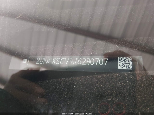 Продаж на аукціоні авто 2018 Chevrolet Equinox Lt, vin: 2GNAXSEV9J6290707, номер лоту: 45733209