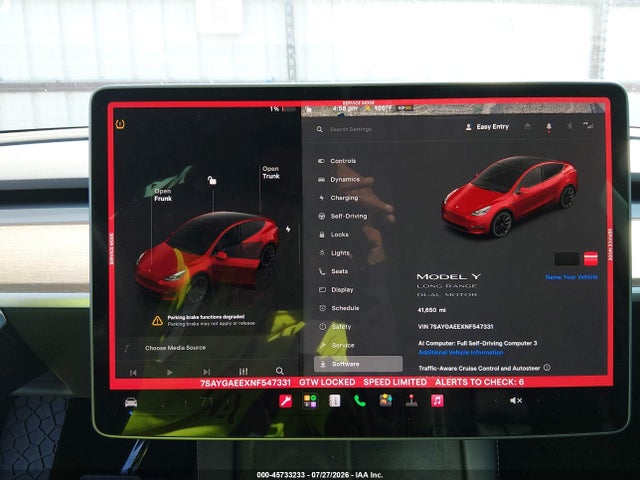 Aukcja sprzedaży 2022 Tesla Model Y Long Range Dual Motor All-wheel Drive, vin: 7SAYGAEEXNF547331, numer aukcji: 45733233