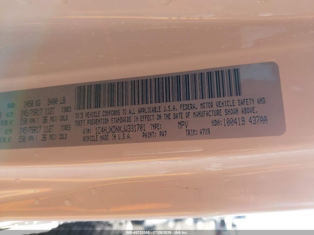 1C4HJXDNXJW331701 Jeep Wrangler Unlimited Sport S 4x4