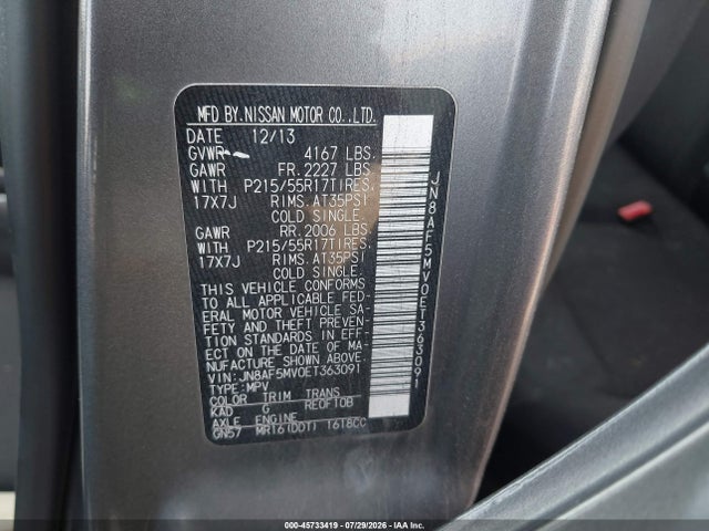 Aukcja sprzedaży 2014 Nissan Juke S, vin: JN8AF5MV0ET363091, numer aukcji: 45733419