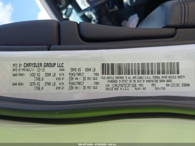 Продаж на аукціоні авто 2014 Jeep Grand Cherokee Laredo, vin: 1C4RJFAG7EC371326, номер лоту: 45733454