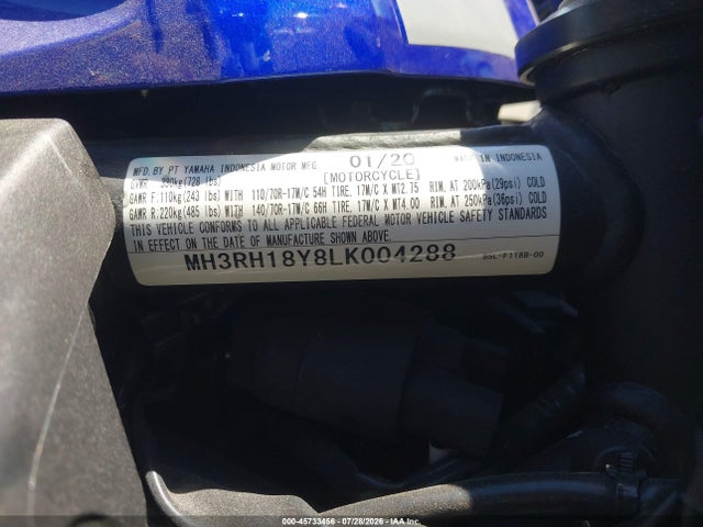 Yamaha Yzfr3 A 2020 MH3RH18Y8LK004288 Image 10