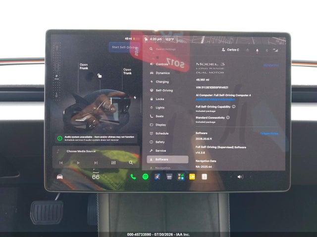 Продажа на аукционе авто 2025 Tesla Model 3 Long Range All-wheel Drive, vin: 5YJ3E1EB5SF914621, номер лота: 45733590