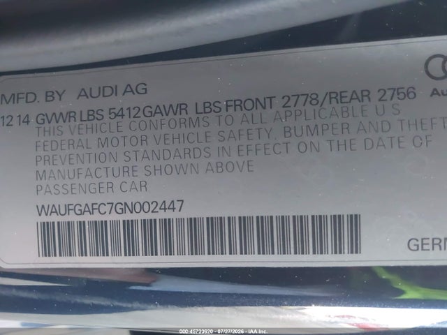 Audi A6 3.0t Premium Plus 2016 WAUFGAFC7GN002447 Image 9
