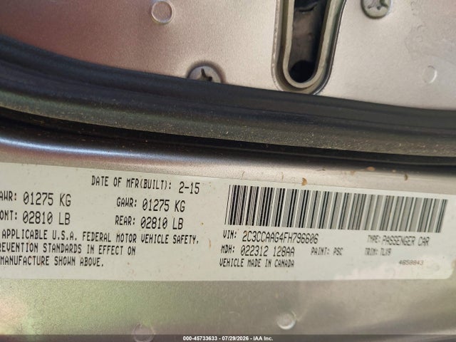 Chrysler 300 Limited 2015 2C3CCAAG4FH796606 Image 9