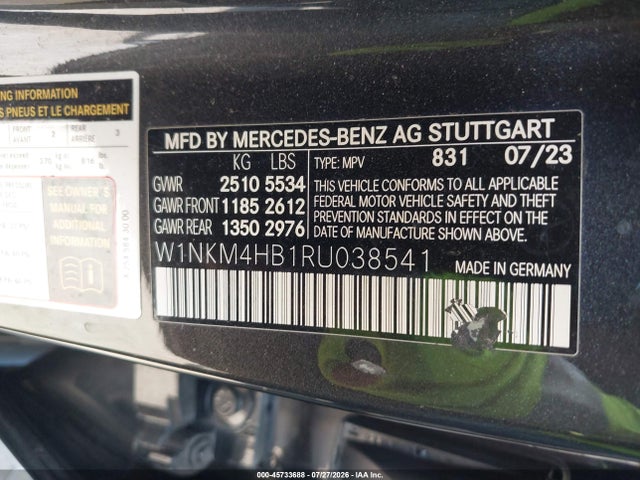 Aukcja sprzedaży 2024 Mercedes-benz Glc 300 4matic Suv, vin: W1NKM4HB1RU038541, numer aukcji: 45733688
