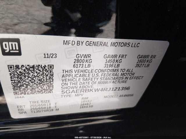 Продажа на аукционе авто 2024 Buick Enclave Essence Fwd, vin: 5GAERBKW4RJ121356, номер лота: 45733861