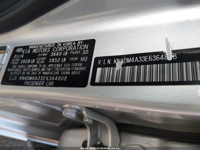 KIA RIO LX 2014 KNADM4A33E6364808 Image 9