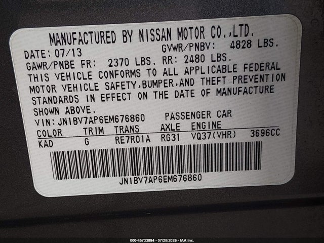 JN1BV7AP6EM676860 Infiniti Q50 SPORT