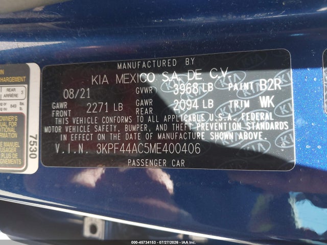 KIA FORTE GT 2021 3KPF44AC5ME400406 Image 9