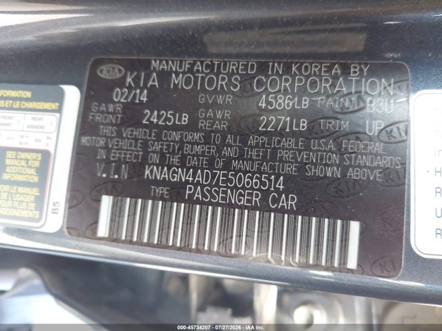 KIA Optima Hybrid Ex 2014 KNAGN4AD7E5066514 Image 9