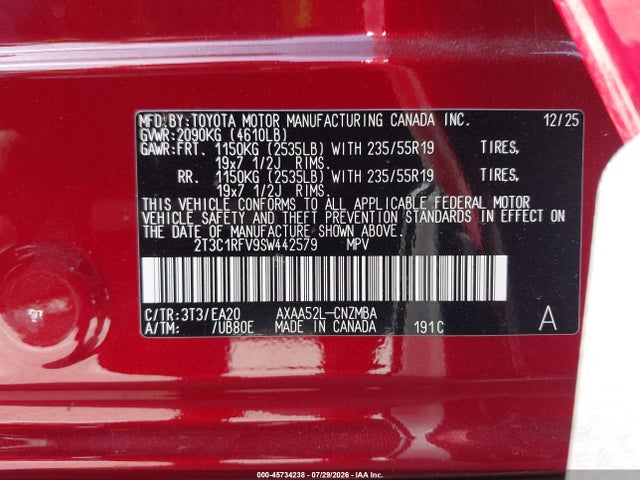 Toyota Rav4 Xle Premium 2025 2T3C1RFV9SW442579 Image 9